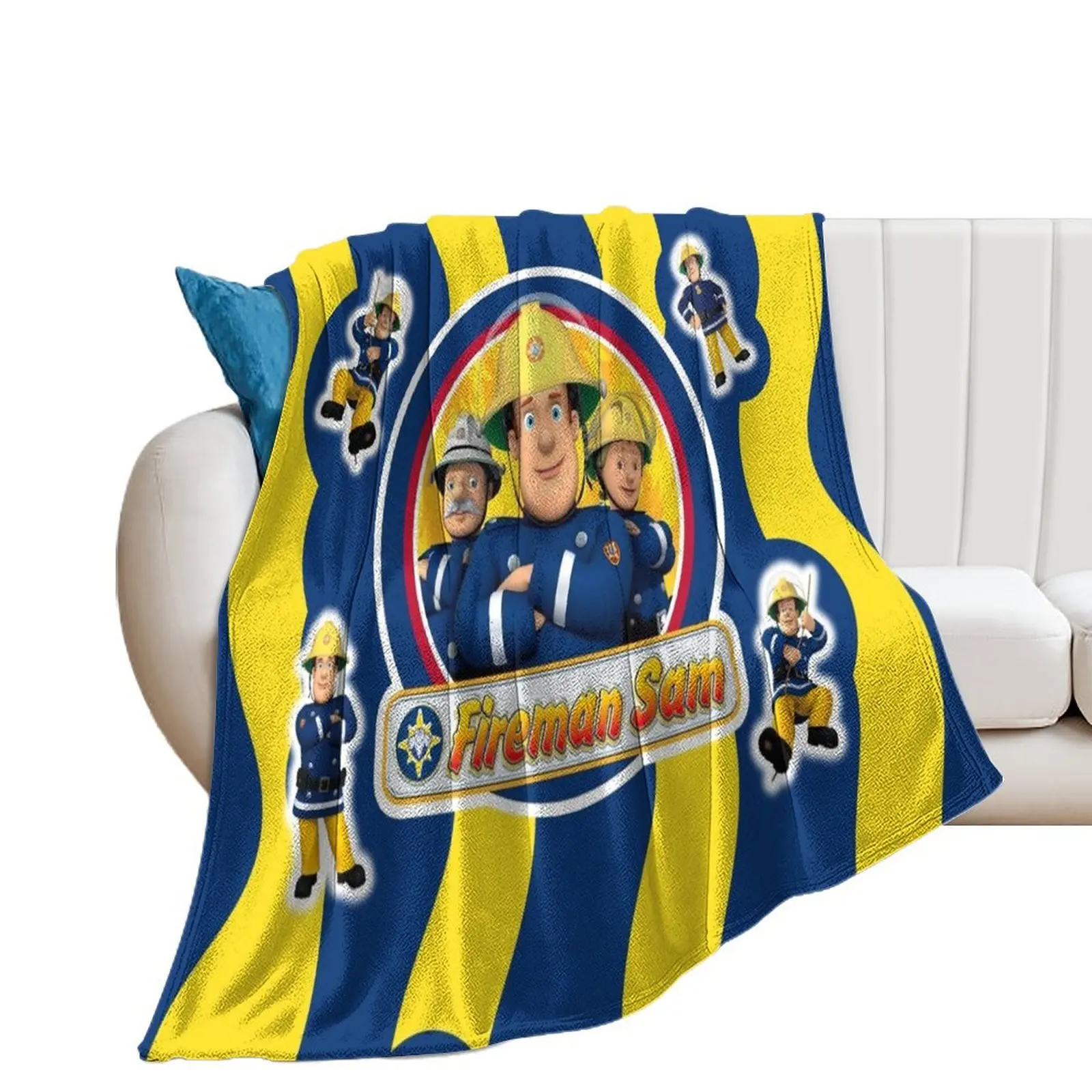 

Fireman Sam Abstract Throw Blanket Vintage Loose Blankets