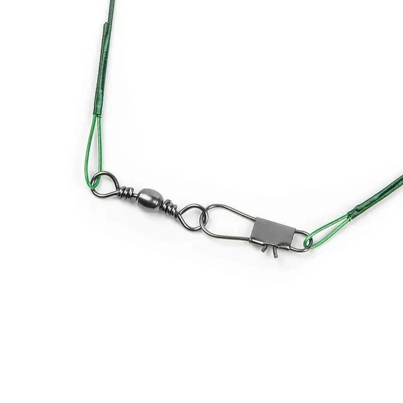 20 Stück Anti-Biss-Stahl-Angelschnur 15/20/25/30cm Stahldraht führer mit drehbarem Angel zubehör Bleikern leine Angel draht