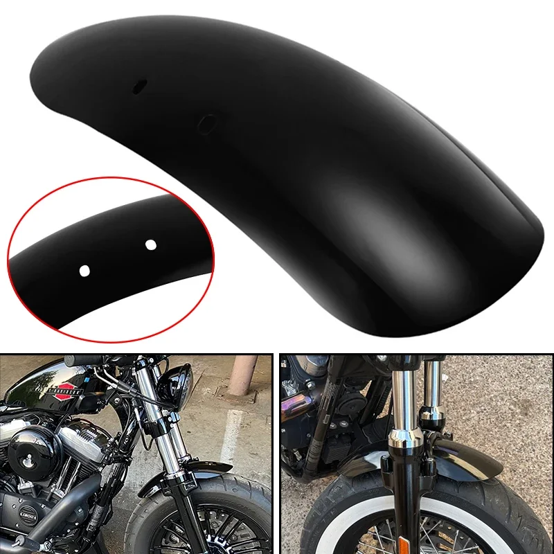 

Motorcycle Gloss Black Front Short Fender Mudguard Cover For Harley Forty Eight 48 XL1200X 2010-2020