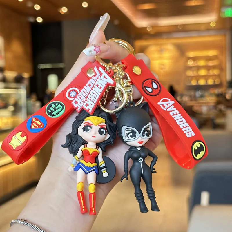 2024 New Superhero Harley Quinn Keychain Cartoon Couple Doll Pendant School Bag Pendant Small Gift Keychain Children's Gift