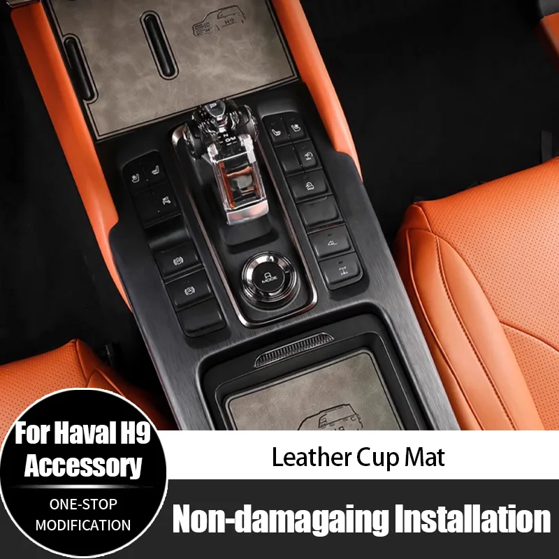 

For Haval H9 Leather Car Cup Holder Insert Coaster Cup Mat Car Interior Accessories
