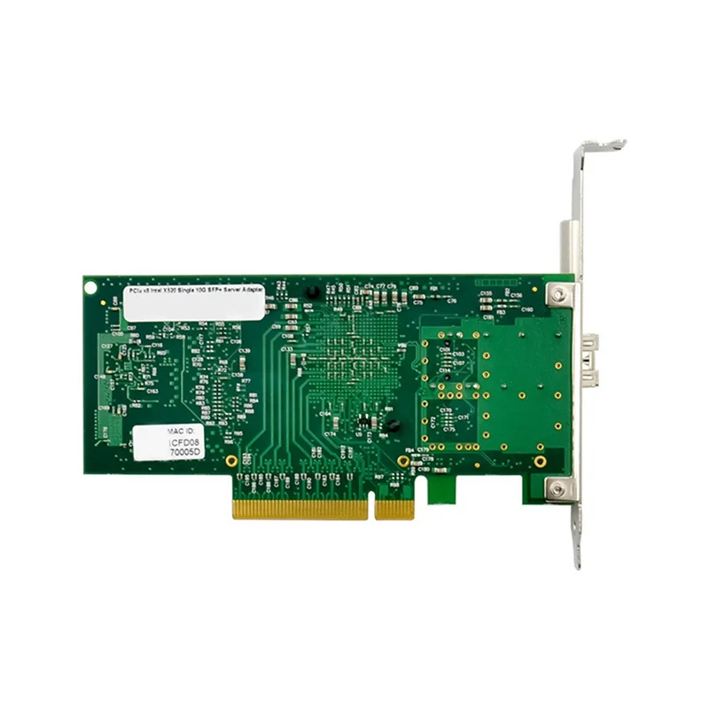 AT87-10G SFP + Server การ์ดเครือข่ายไฟเบอร์ออปติก 82599EN ชิป PCIE X4 Single Optical Port การ์ดเครือข่าย