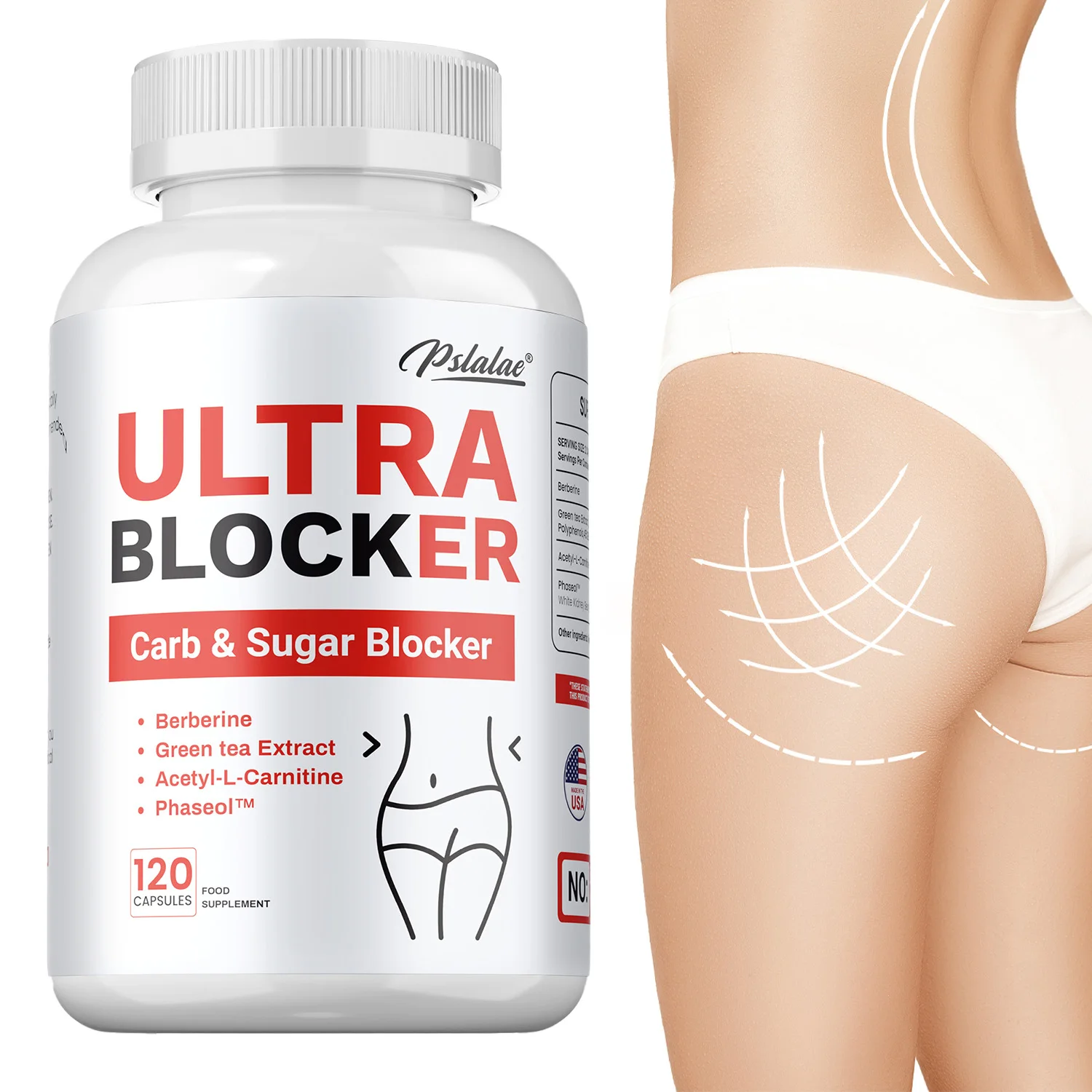 

Ultra Blocker Carb & Sugar Blocker - Healthy Weight Management, Reduce Gas and Bloating, Helps Digestion, for Gut Health