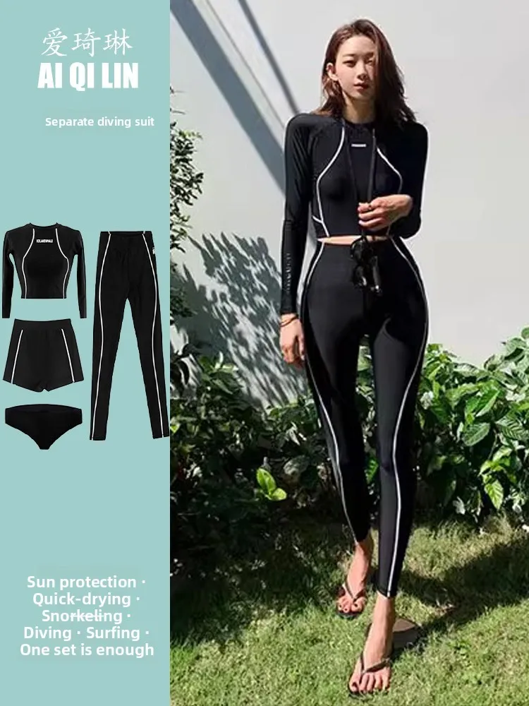

Женский гидрокостюм для серфинга с длинными рукавами и брюками, утепленный, для снорклинга, консервативный, для плавания, защита от медуз, снаряжение для дайвинга