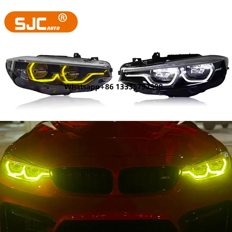 

SJC Dual Color Laser Headlights for BMW 4 Series F32 M4 F82 Head Lights White&Yellow DRL 430 435 440i Plug&Play Car Accessories