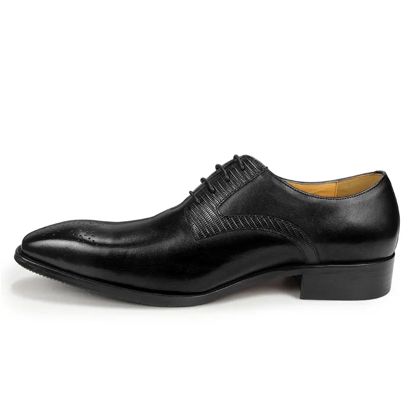 Chaussures de mariage pointues en cuir faites à la main pour hommes, chaussures Derby, affaires, formelles, chaussures carillons décontractées, rouge, haut de gamme