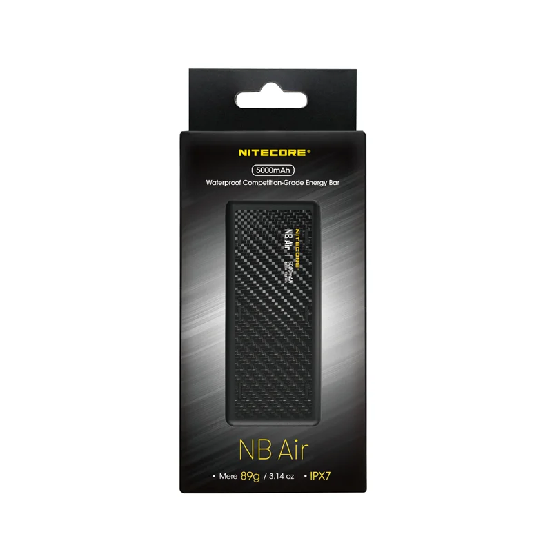 NITECORE NB بنك الطاقة الهوائي 5000mAh باور بانك متنقل IPX7 مقاوم للماء 18 واط USB-C شحن سريع PD QC3.0 مخرج للهواتف الذكية