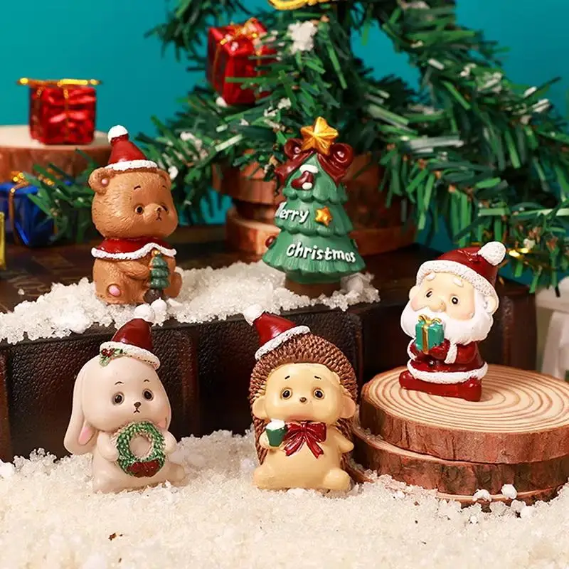 Mini Resin Animal Craft Christmas Ornament Cute Kids Gift Xmas Tree Home Party Decoration