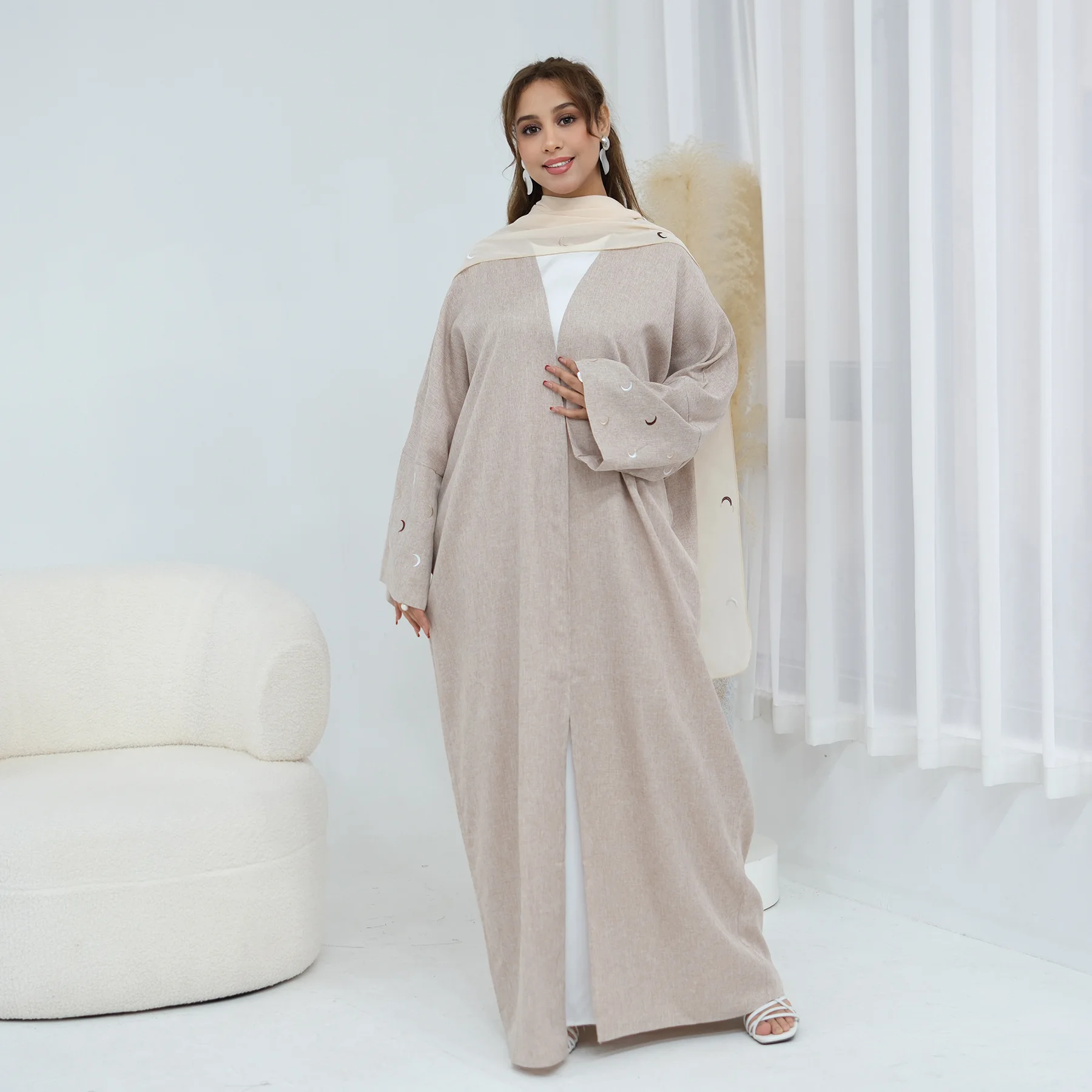 

Eid Embroidery Abaya Dubai Kaftan Women Muslim Hijab Dress Set Turkey Kaftan Kimono Cardigan Ramadan Kebaya Islam Jalabiya Robe
