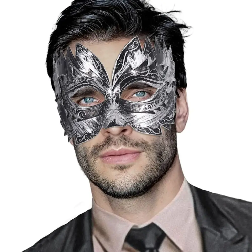Máscara de soldado romano dorado para hombre, máscara de mascarada Vintage, máscara veneciana de Mardi Gras, máscara de ópera fantasma, accesorio Rave