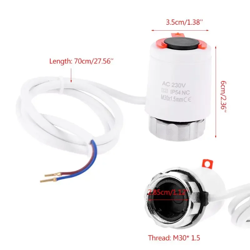 Actuador térmico eléctrico, radiador para calefacción por suelo radiante, válvula NC, N58A, 230V