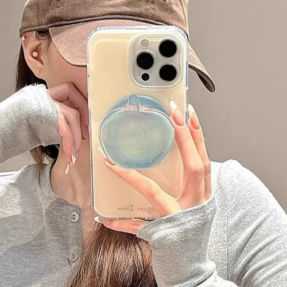 

Korean Cute Apple For Magsafe Phone Magnetic Griptok Stand For iPhone Funny Foldable Wireless Charging Case Holder