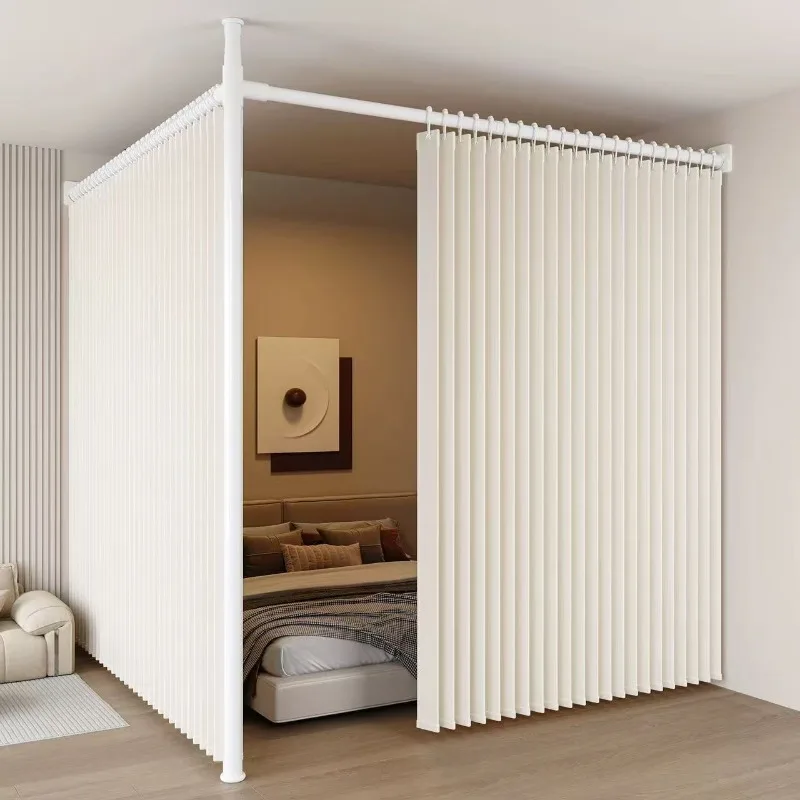 Vertical folding partition curtain, no punching, living room bedroom bed circumference blocking curtain, room partition curtain