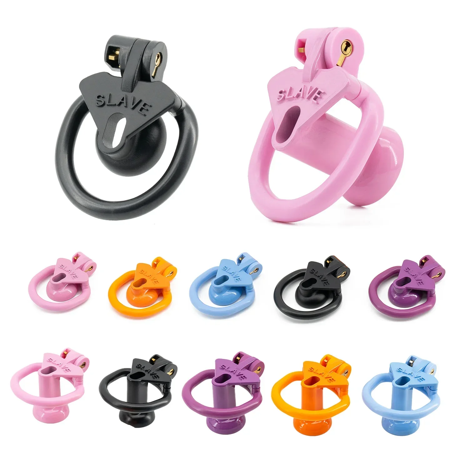 Bdsm ABS Negative Chastity Cage for Men 정조대 Lightweight Small Cock Lock with 4 Size Penis Rings Lock Device Adults Sex Toys Shop