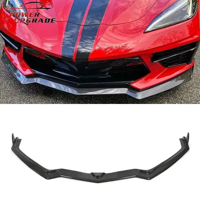 

For Chevrolet Corvette C8 2-Door Z51 Carbon Fiber C8 Front Bumper Front Splitter Lip Targa Top Coupe Body Kits