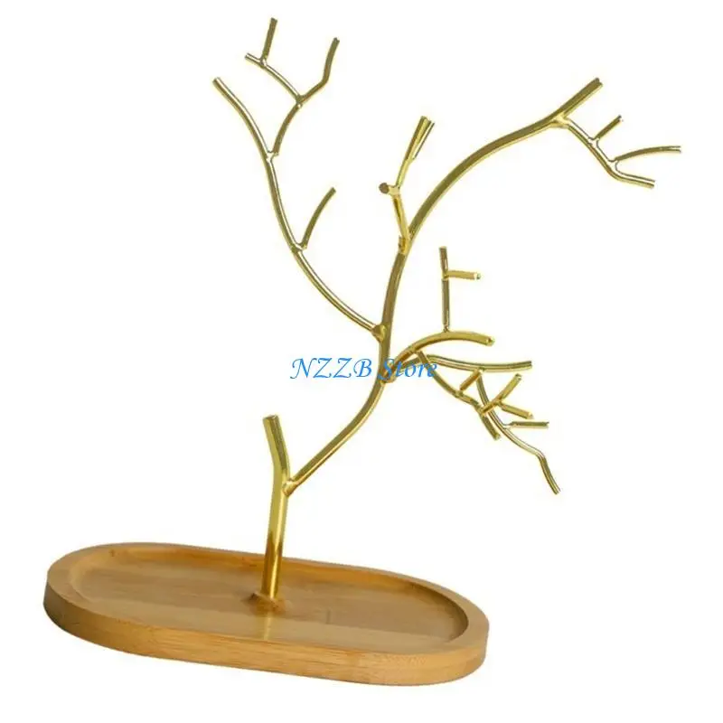 

T21F Necklace Organizers Necklace Rack Tree Bracelet Holder Metal Texture Bracelet Rack Present for Jewelry Enthusiasts