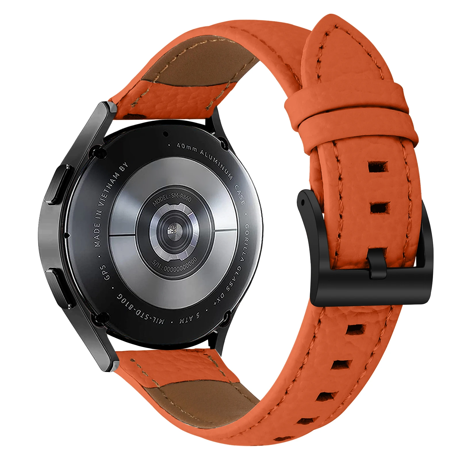 Litchi Textured Genuine Cow Leather Strap with Electroplated Buckle for Huami Amazfit Active 2 Square / Active 2 / GTR Mini Poin