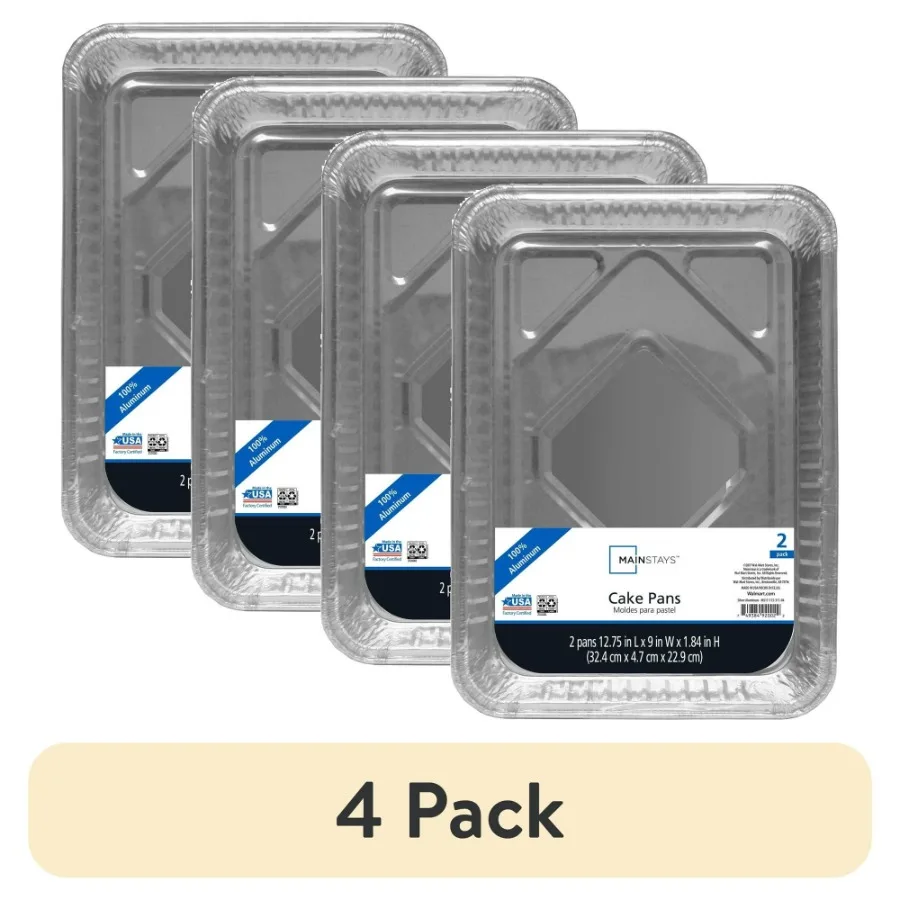 

4 pack Aluminum Cake Pans 13 x 9 2 Count