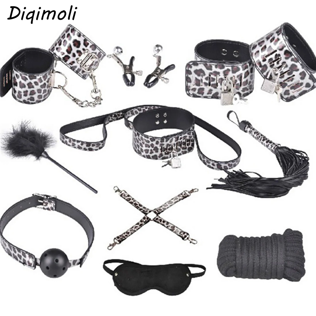 10 Pcs Leather Bondage Sets Sex Product Erotic BDSM Restraints Training Sex Slave Tools Fetish Couples Flirting SM Game Sex Toys