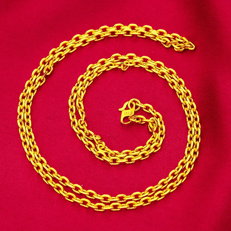 2026 Vietnamese Sand Gold Women's Necklace 70cm Long With S Clasp Fashion Jewelry For Daily Party Wear Bulk Wholesale Trendy Acc