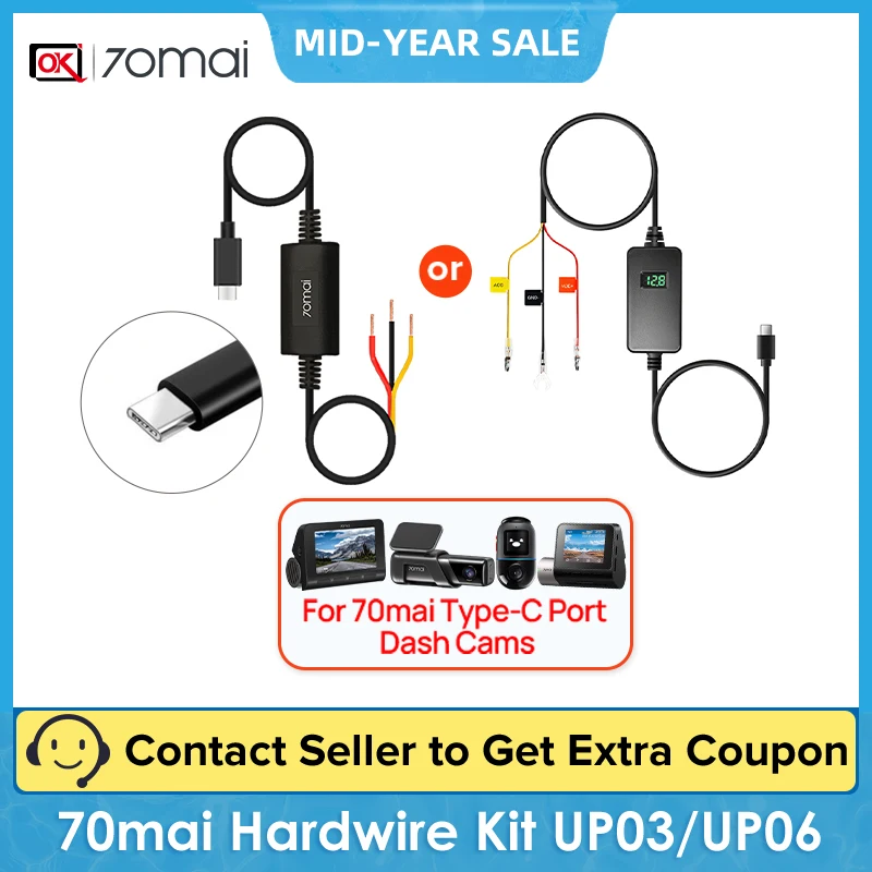 アクセサリー 70mai Dash Cam Omni with hardwire kit 70mai UP03 Hardwire Kit Parking Surveillance Cable ONLY for 70mai