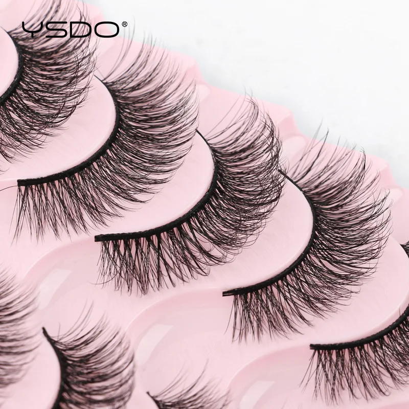 YSDO รัสเซีย Strip Lashes 3/10 คู่ 3D Mink Eyelashes Natural Mink Lashes Dramatic Messy ขนตาปลอมแต่งหน้าหนา Cilios