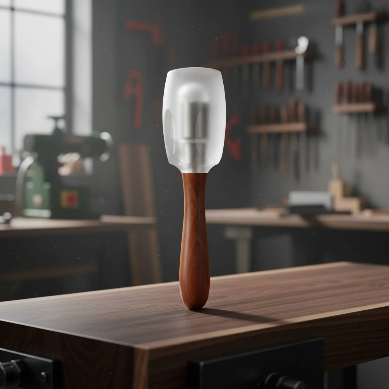 Woodworking Mallet Translucent Polycarbonate Mallet Tapered Non-Marring for Woodworkers, Furniture Assembly, Joinery