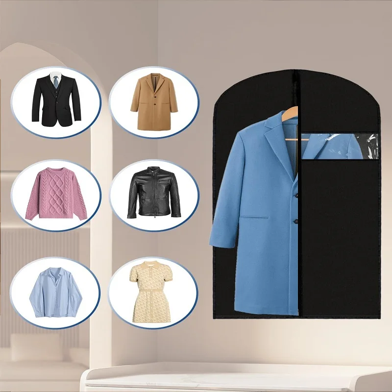 Staubdichte Kleidungshüllen, wasserdichter Mantel, Anzug, Kleid, Schutz, hängende Kleidung, Staubschutz, Kleidersäcke, Schrank-Organizer – Detail 3