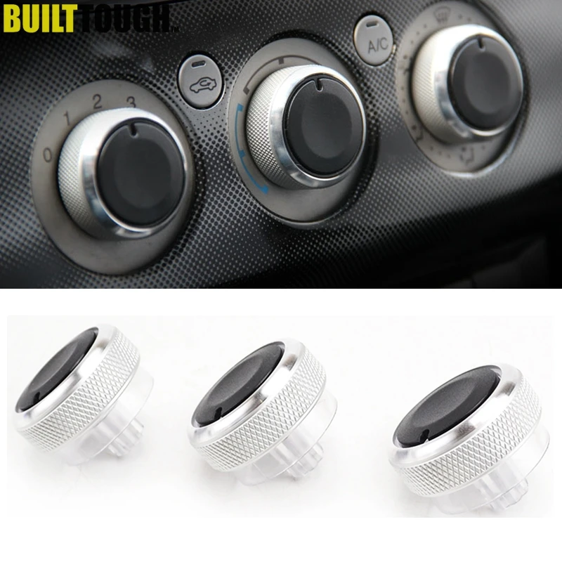 3Pc For Ford Focus 2 3 Mondeo 4 C-Max S-Max Silver Air Conditioning A/C Heater Climate Control Switch Knobs Button Accessories