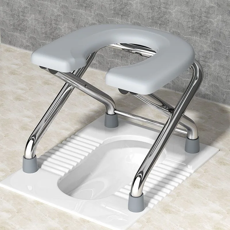 Extra thick and extra thick stainless steel bathroom squatting toilet artifact stool foldable