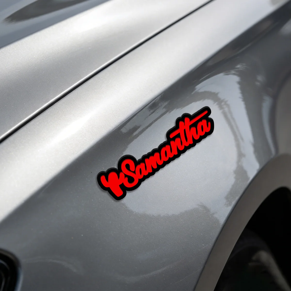Personalized  Cursive Text Acrylic Car Logo Badge, Waterproof & Durable Sticker for Auto Exterior, Home & Guitar DIY Decoration