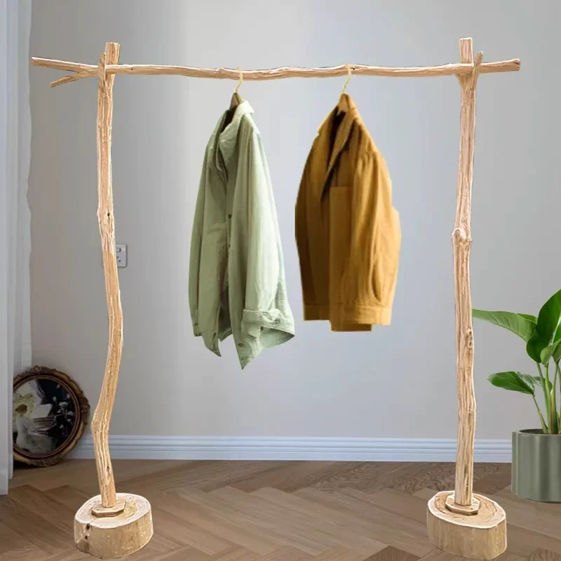 

Solid Wood Floor Removable Storage Coat Racks Bedroom Simple Modern Hangers Log Hangers Perchero Household Living Room Furniture