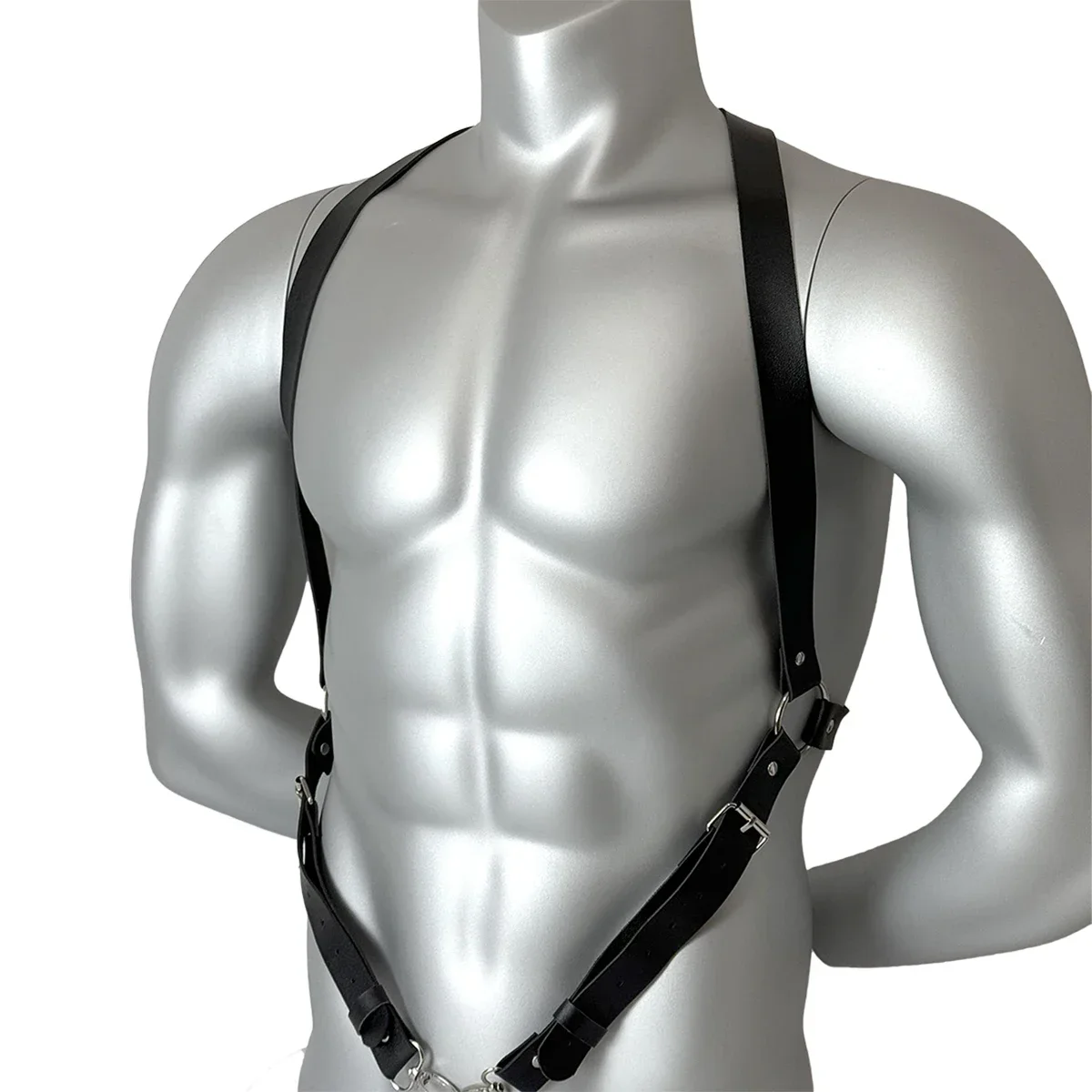 

Sexy Male PU Leather Chest Harness Bondage Strap Adjustable Shoulder Belt Lingerie Fetish Gay Clothing Accessories for Men