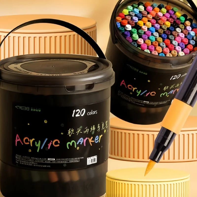 Weichkopf-Acrylmalstift Farbkunststift Handgefertigt für Grundschüler zum Mitnehmen – Detail 4