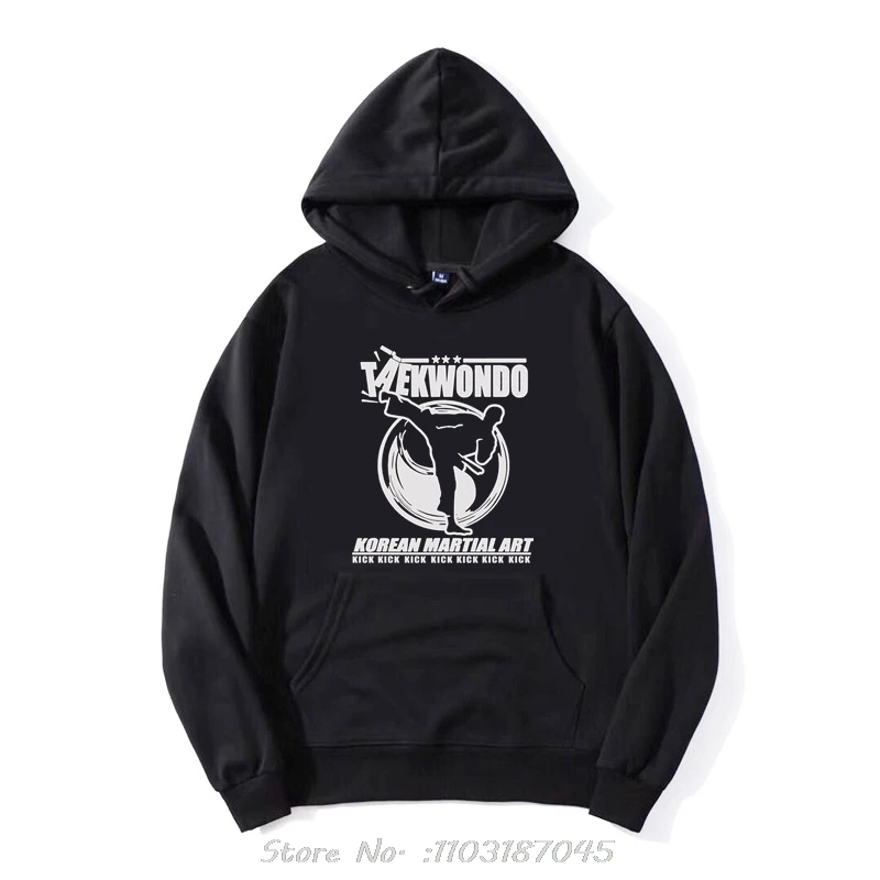 Taekwondo Tae Kwon-Do Korean Martial Arts Kick Black Mma Fighting Sweatshirt Men's Hoodie Style Fashion Casual Novelty Hoody