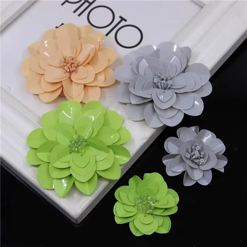 5pcs Hand Nail Beads Flower Patch Size Clothes Bag Hat DIY Decorative Patch Decal Accessories Applique