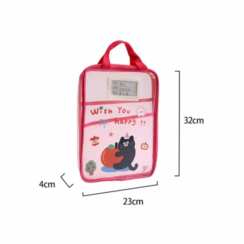 Large Capacity A4 Stationery Storage Bag Transparent with Handle Mesh Zipper Bag Thickened Stationary Bags Student Use