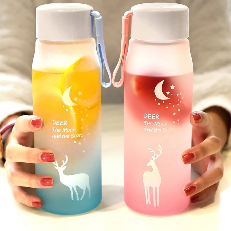 560ml Sports Water Bottle Plastic Portable Drinking Cup Frosted Leakproof Drop-proof Shaker Mug Travel Water Bottle for Outdoor