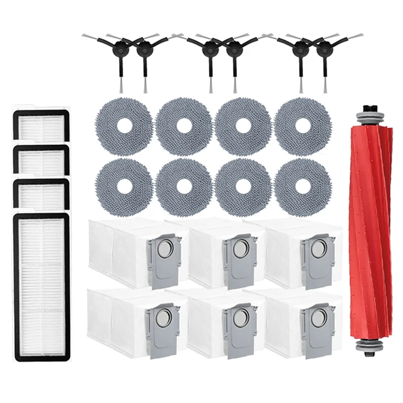 

M04K For Roborock QR 798/QV 35A Vacuum Cleaner Replacement Kit- Main Brush, Side Brush, Mop Cloth, Hepa Filter& Dust Bag