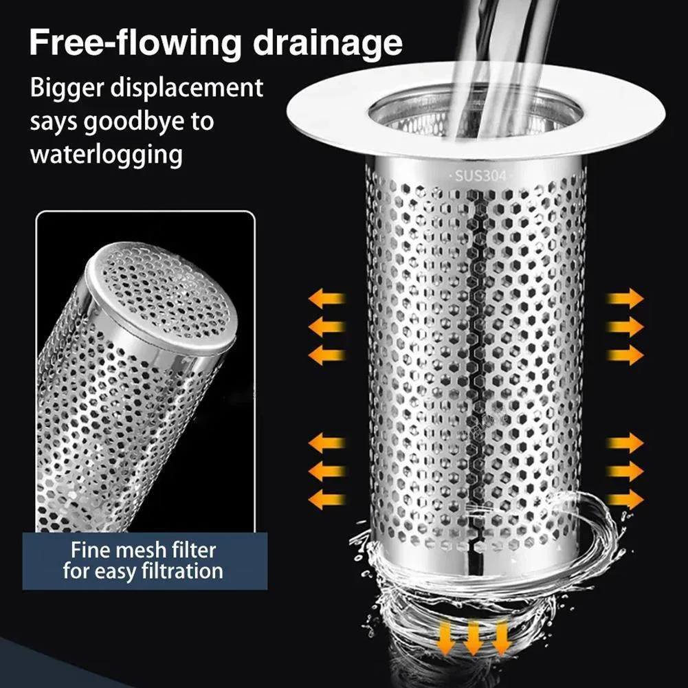Basin Pop-up Drain Filter Bathroom Shower Sink Filter Plug Wash Basin Hair Sink Strainer Kitchen Bathtub Stopper