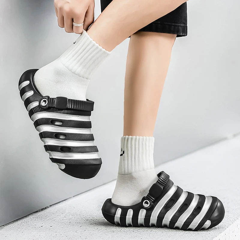Cave Shoes for Men in Summer, Anti Slip and Waterproof Toe Cap Slippers, Breathable and Durable Thick Soled EVA Outdoor Sandals