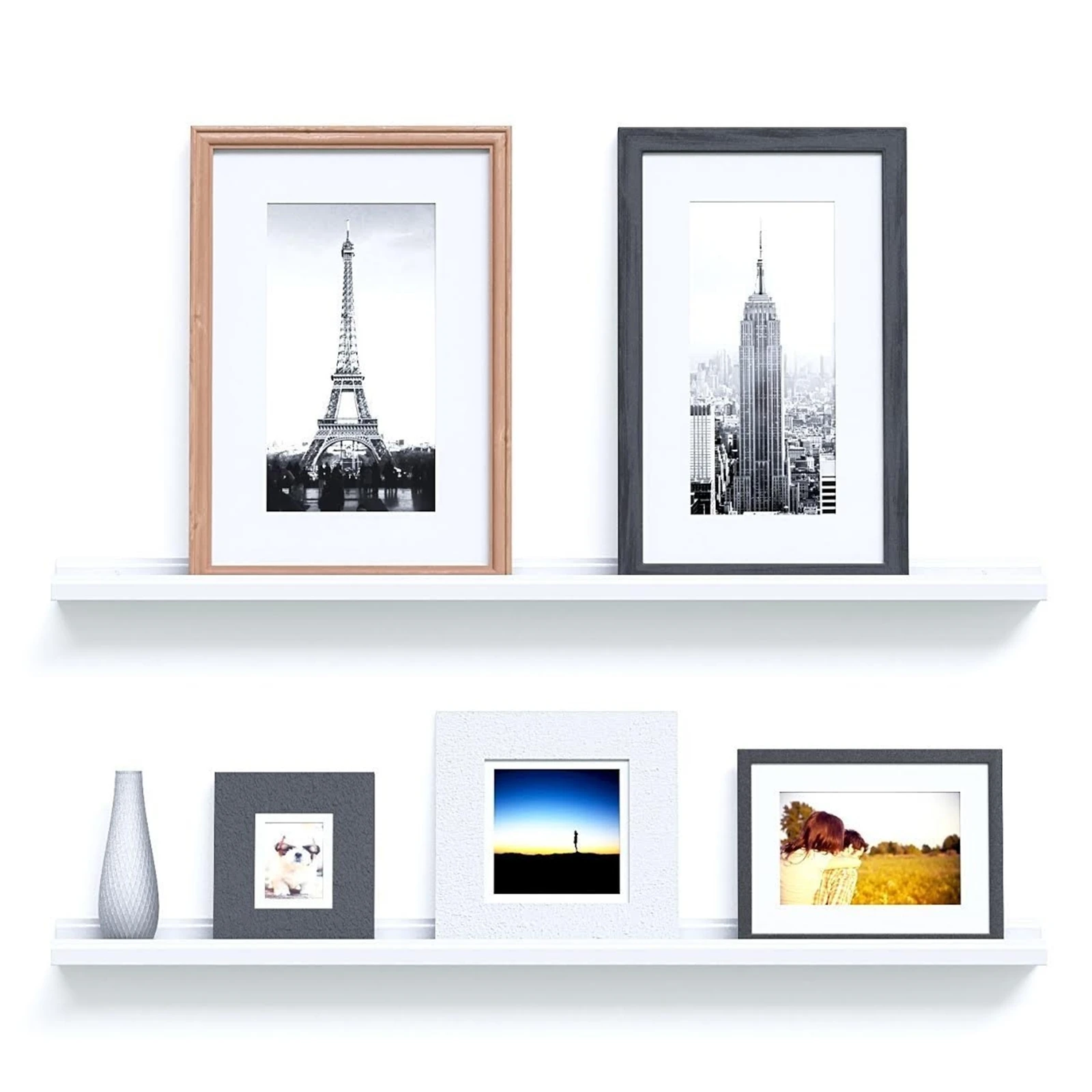 

46 Inches Floating Picture Display Ledge Wall Mount Shelf Denver Modern Design White