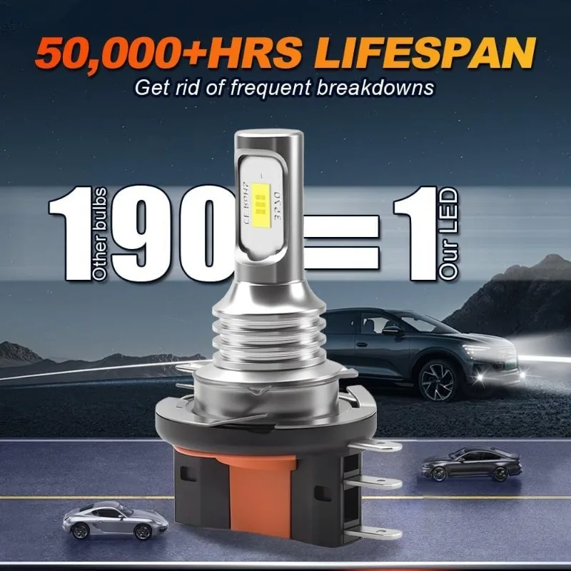H15 LED Headlight Bulbs 12V 80W 6000K 3570 Chips Fog Light Car Lamp Retrofit