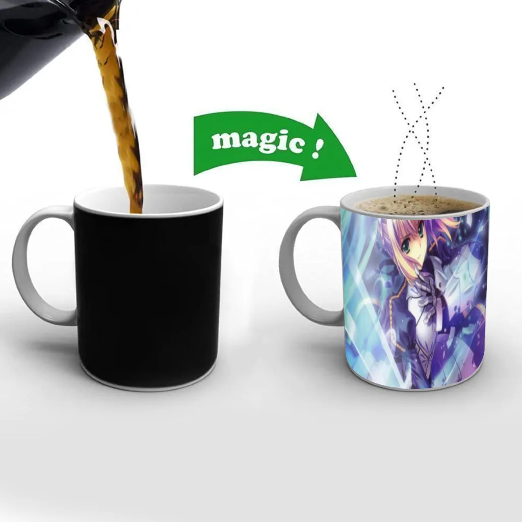 

F-Fate Zero Stay Night Color Changing Mug Thermal Sensation Temperature Ceramic Coffee Cup Festival Gifts Free shipping