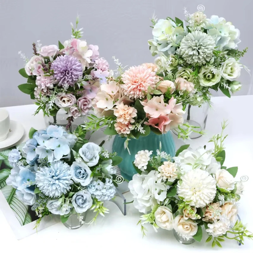 

Artificial Flowers Bridal Roses Bouquet Wedding Wreath Plants Vases Home Room Outdoor Yard Decoration Accessories Scrapbooking