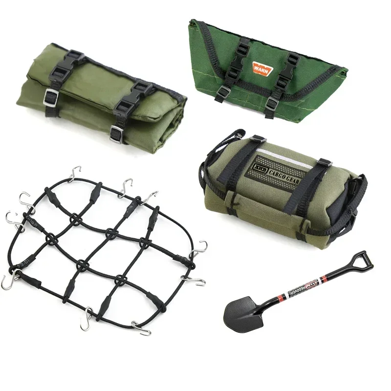 

5pcs Storage Bag Roof Bag Handbag Sleeping Bag Luggage Net Shovel Decoration for TRX4M Axial SCX24 1/18 1/24 RC Crawler Car