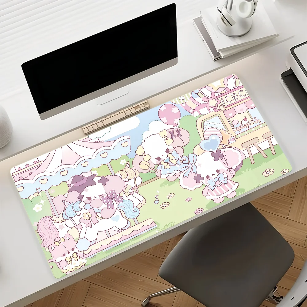 Cartoon Cute N-Nonomochi Dog Mouse Pad Anti Slip Rubber Edge Locked Thickened Laptop Gaming Desk Mat