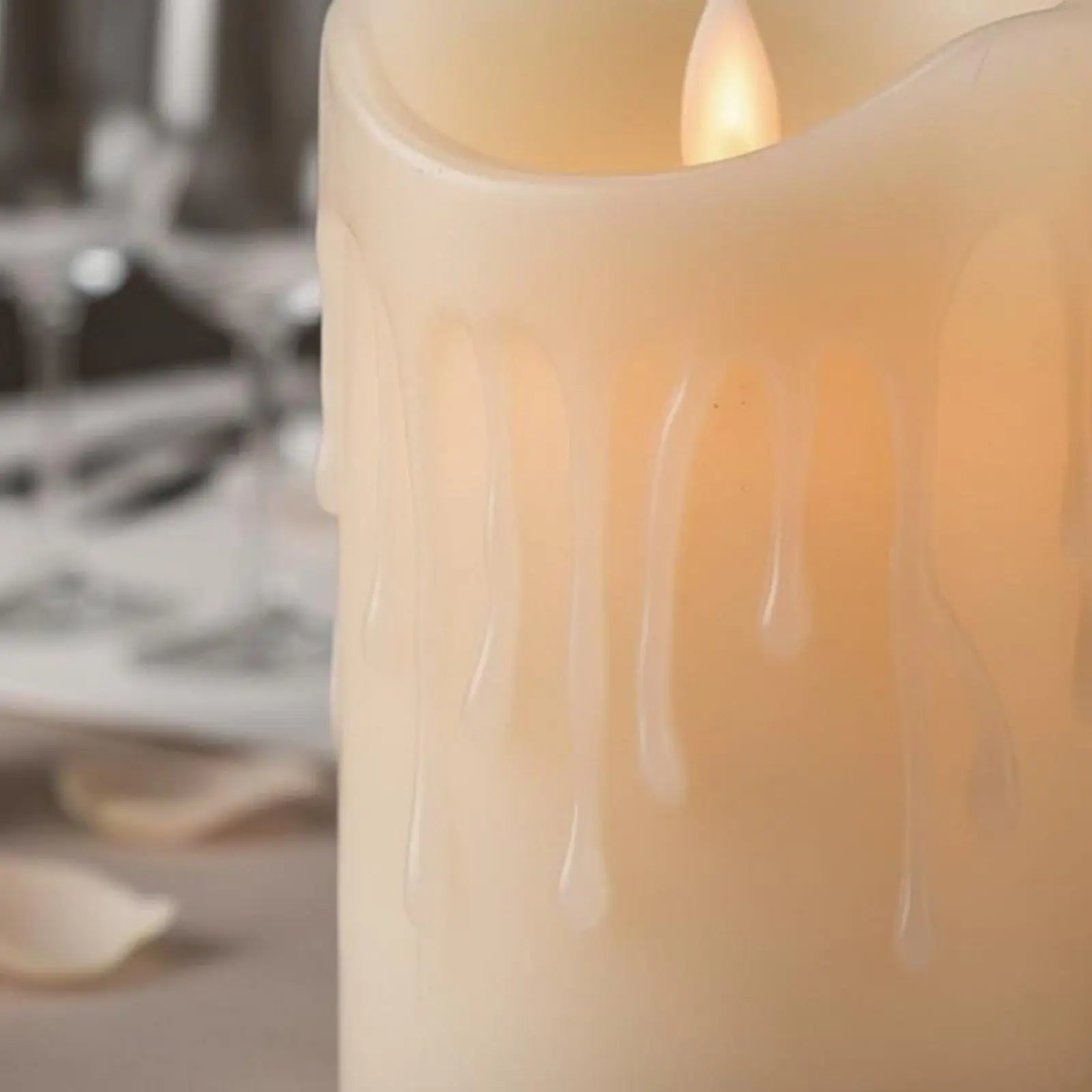 LED Candle to Use Swinging Pillar Candle Adjustable Brightness Beeswax Candles for Wedding, Christmas, Restaurant