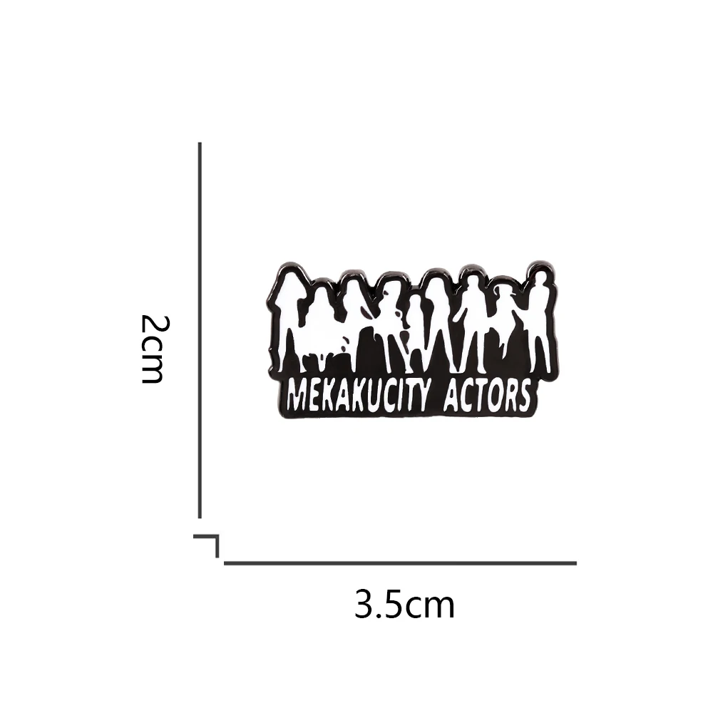 Cartoon Classic Anime Peripherie Emaille-Pin Mekakucity Schauspieler Kreative Charakter-Silhouette-Brosche Modische Kragen-Accessoires – Detail 2