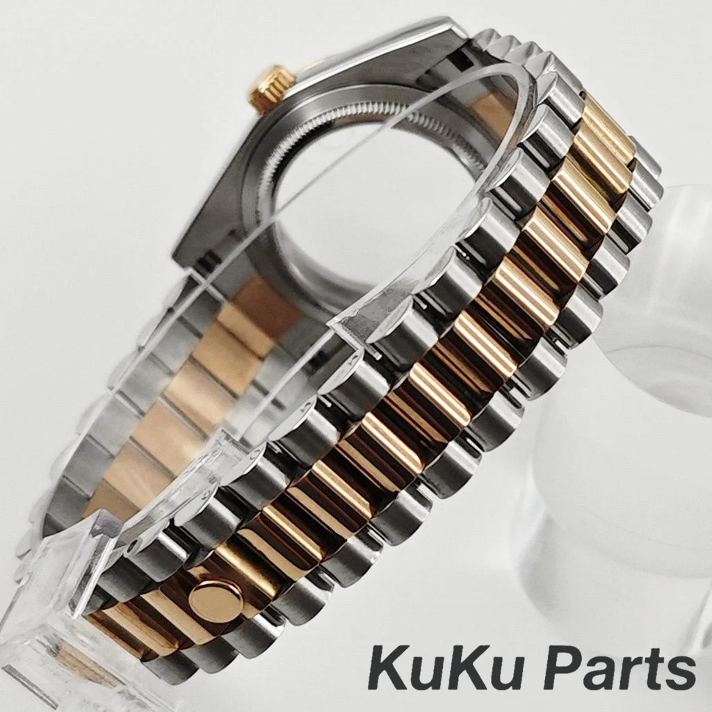 الرئاسية سوار 36 مللي متر/40 مللي متر الفضة ارتفع الياقوت ساعة كريستال الحال بالنسبة NH34 NH35 NH36 NH38 ETA2824 حركة 28.5 مللي متر الهاتفي